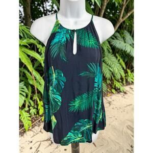 Old Navy Tropical Blouse Sz Small Sleeveless Keyhole Neckline Loose Summer Top